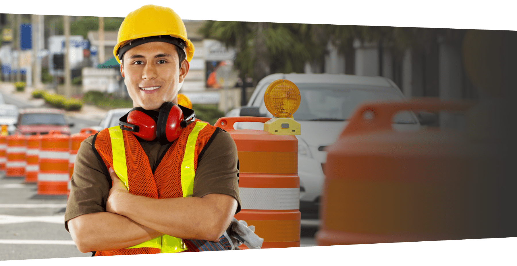 construction worker with hard hat and vest